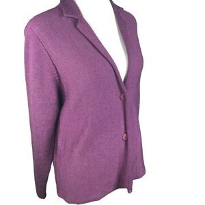 Eileen Fisher Open Front Knit Open Front Cardigan Sweater Sz PM Merino Wool